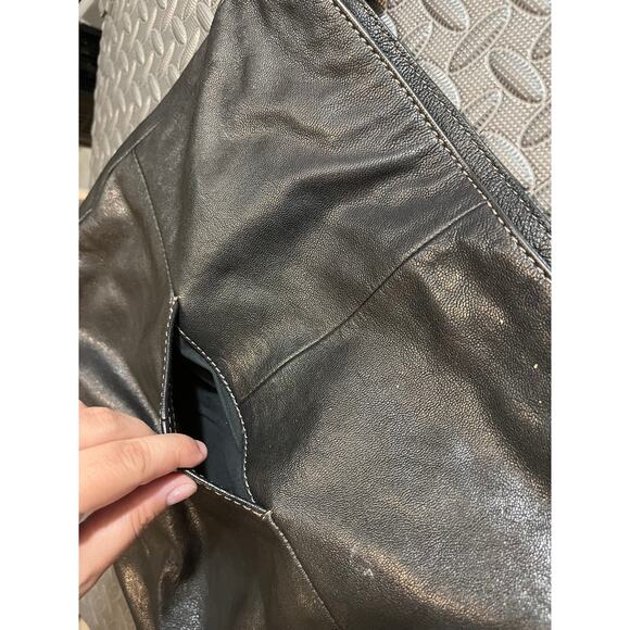 Fossil Corey Hobo Bag Black Leather Purse Shoulder‎ Womens Brown Accents - Picture 7 of 12